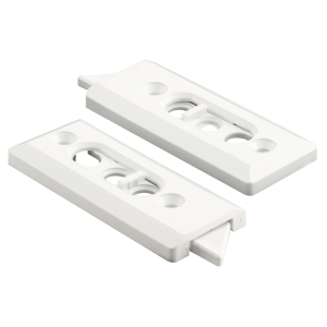 FHC Tilt Latch Pair - White Plastic Construction - Spring-Loaded - 2-1/8" Hole Centers (1 Pair)