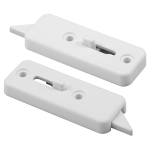 FHC 2-9/16" - White Plastic - Spring-Loaded Tilt Latch (1 Pair)