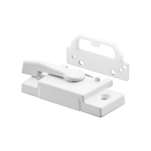 FHC Sash Lock W/Face-Mount Keeper - 2-1/16" Hole Center Spacing - For Vertical Sliding Windows - Diecast Zinc - White - (Single Pack)