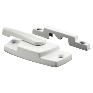 FHC Sash Lock - 2-1/4" Hole Centers - Fits Single And Double Hung Windows - Diecast - White - (Single Pack)