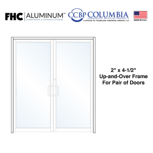 FHC 2" x 4-1/2" Up and Over Frame for Pair of Doors with No Hinge Prep and No Closer  - No Threshold  - Custom Powder Coat  - Standard Size / Hardware Prep