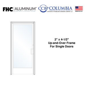 FHC 2" x 4-1/2" Up and Over Frame for Single Doors with No Hinge Prep and No Closer  - No Threshold  - Satin Anodized  - Standard Size / Hardware Prep