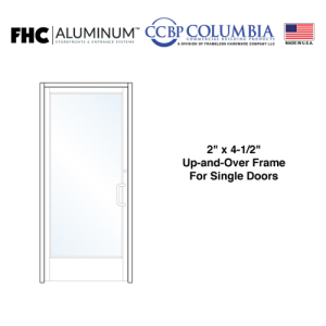 FHC 2" x 4-1/2" Up and Over Frame- 36" Door Opening - for Single RHR/LH Door Prepped Prep for Offset Pivot - Lock Threshold Included - Satin Anodized