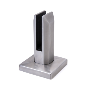FHC Frameless Fence Clamps Square Surface Mount for 3/8" - 9/16" Glass