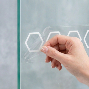 FHC Glass Safety Decal Pattern - Hexagons - White On Clear - 10 per Roll