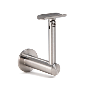 FHC Adjustable Wall Mounted Handrail Bracket - Brushed Stainless