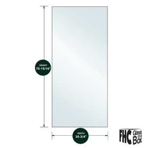 FHC 1/2" Clear Tempered Glass For HERC-DOOR 35-3/4" x 75-15/16" - Prep for 12" CTC Handle