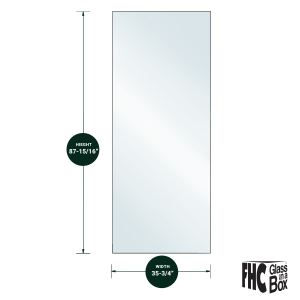 FHC 1/2" Clear Tempered Glass For HERC-DOOR 35-3/4" x 87-15/16" - Prep for 12" CTC Handle