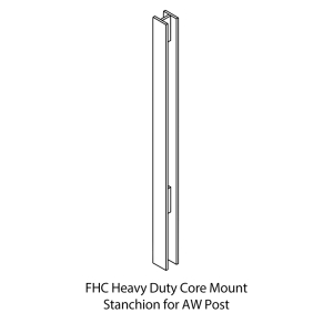 FHC HD Core Mount Stanchion 42" Tall - For Aw Series Post - Zinc Plated
