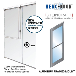 FHC Top Latching Panic Exit Device "A" Exterior Pull Handle RHR Swing 3 Top Aluminum Door Mount Exterior Retainer Plate - Oil Rubbed Bronze