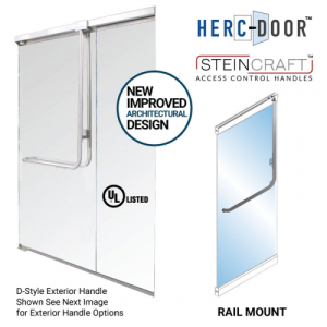 FHC Dummy Handle "F" Exterior Full Height Pull Handle RH Top Glass Mount - Brushed Stainless