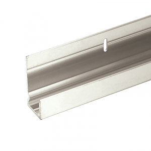 FHC 1/4" Standard Heavy Indented Aluminum J-Channel - 144" Length - Brushed Nickel