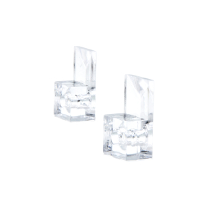 FHC Beveled Mirror Clip - Square Clear Plastic - 100pk