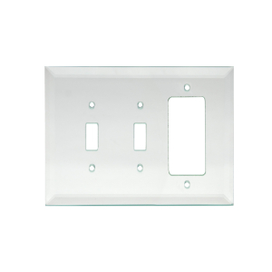 FHC 5-1/4" x 7-1/4" - Double Toggle Decora Clear Glass Mirror Plate