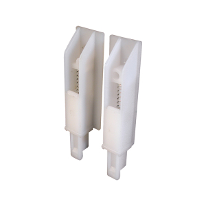 FHC White Plastic - Sliding Panel Door Bottom Guides (2 Pack)