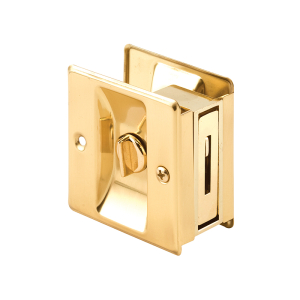 FHC Pocket Door Privacy Lock With Pull - Replace Old Or Damaged Pocket Door Locks Quickly And Easily - Brass (Single Pack)