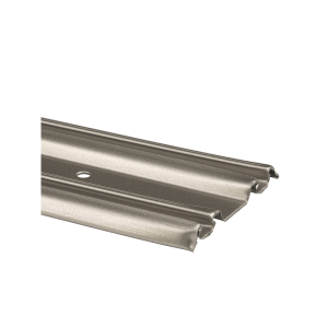 FHC By-Pass Mirror Door Bottom Track - 72 In - Roll-Formed Steel - Satin Nickel