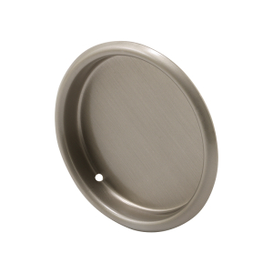 FHC Mortise Closet Door Pull - 5/16" Depth x 2-1/8" Outside Diameter - Solid Steel - Satin Nickel Finish (2 Pack)