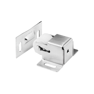 FHC Cabinet Door Roller Catch - Satin Nickel Steel Housing And Strike (Single Pack)