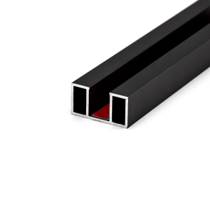 FHC Premium Grid System Perimeter Channel Extrusion for 3/8" Glass- Tape Applied - Matte Black