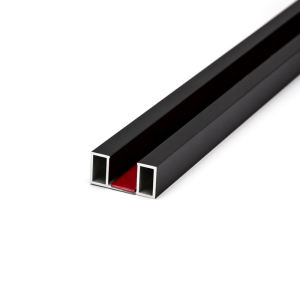 FHC Premium Grid System Perimeter Channel Extrusion for 1/2" Glass- Tape Applied - Matte Black