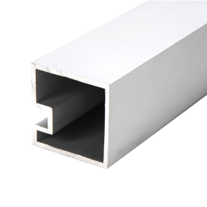 FHC 1-5/16" Square Partition Post With Recessed Glass Pocket - End Post - Satin Anodized