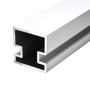 FHC 1-5/16" Square Partition Center Post with Recessed Glass Pocket - Satin Anodized