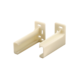 FHC Drawer Track Back Plate - 3/8" x 1" - Plastic - Off-White (1 Pair)