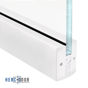 FHC 2-1/2" Low Profile Door Rail Square Profile For 3/4" Glass 35-3/4" Stock Rail Length Without Lock - Powder Painted