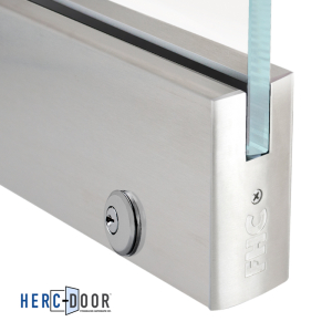 FHC 4" Square Door Rail 35-3/4" with Lock - Brushed Stainless