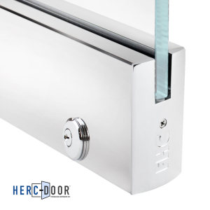 FHC 4" Square Door Rail 35-3/4" with Lock - Polished Stainless