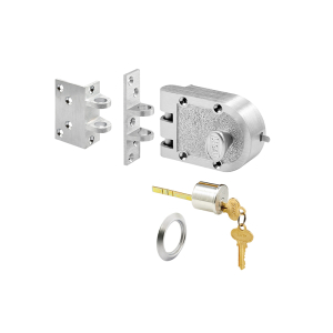 FHC Bronze Deadlock With Single Cylinder And Angle Strike - Chrome Finish