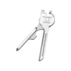 FHC Polished Stainless Steel 6-In-1 Key Ring Multi-Tool With Screwdrivers - Pliers - Wire Cutter