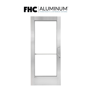 FHC 500T Series Wide Stile Thermal Single Door with 3-3/4" Top and 10" Bottom Rail - 1" Glass Stops - Butt Hinges - Dark Black/Bronze Anodized