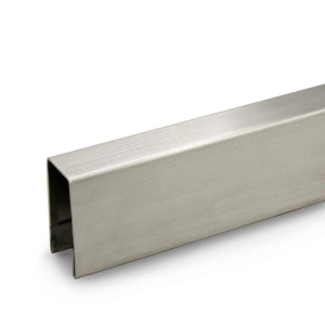 FHC Top Cap U-Channel 1-1/8" x 1-3/4" x 10' - Brushed Stainless 304