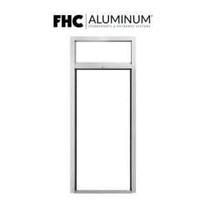 FHC 2" x 4-1/2" Custom Thermal Extended Header Transom Frame For Single Door - No Threshold - Powder Painted