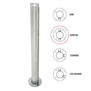 FHC T1000 Center Post - 1.5" Round Partition Post