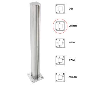 FHC T1000 Center Post - 1.5" Square Partition Post