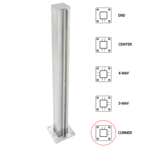 FHC T1000 Corner Post - 1.5" Square Partition Post