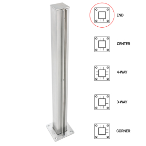 FHC T1000 End Post - 1.5" Square Partition Post