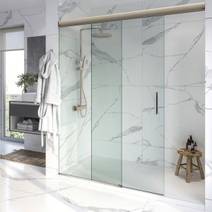 FHC TideWater Series Soft-Stop Sliding Shower Door Kit for 3/8" Glass 