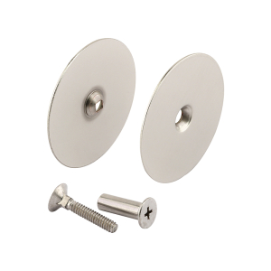 FHC Door Hole Cover Plate - Maintain Entry Door Security By Covering Unused Hardware Holes - 2-5/8” Diameter - Satin Nickel (Single Pack)