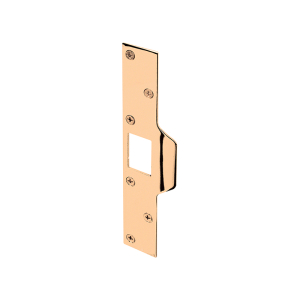 FHC Maximum Security Latch Strike - 1-1/4" x 7-7/8" - Steel - Brass Plated (Single Pack)