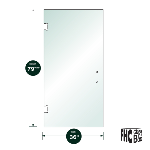 FHC 3/8" Clear Tempered Glass For Venice/Carolina SD Hinge 36" x 79-9/16" - Prep for 8" CTC Handle