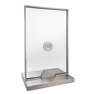 FHC Half-Round Ticket Window with Speak-Thru and Stainless Steel Shelf - Satin Anodized