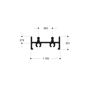 FHC Aluminum Bottom Door Track Extrusion 144" Length