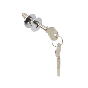 FHC Universal Plunger Lock for 1/4" Glass - Randomly Keyed - Chrome