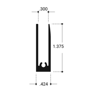 FHC Aluminum Extrusion 144" Long 1-3/8" Tall