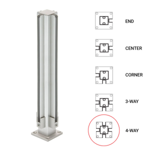 FHC 12" 4-Way 1" Air Space Partition Post