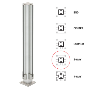 FHC 18" 3-Way 1" Air Space Partition Post